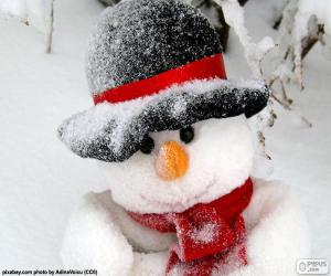 Snowman's with scarf puzzle