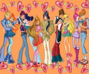 Some of the Winx Club with their boyfriends puzzle