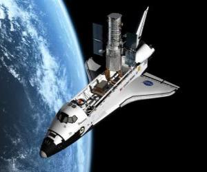 Space shuttle in space puzzle