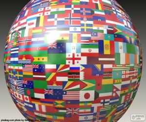 Sphere with flags puzzle