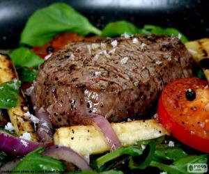 Steak grilled puzzle