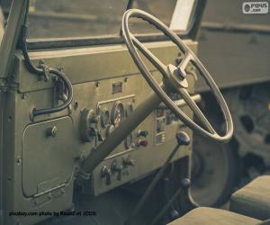 Steering wheel of a Jeep Willys puzzle