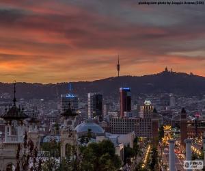 Sunset in Barcelona puzzle