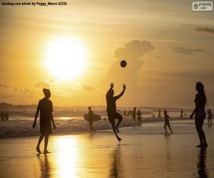 Sunset on the beach puzzle