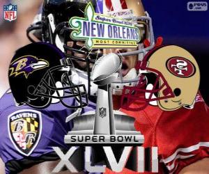 Super Bowl 2013. San Francisco 49ers vs. Baltimore Ravens. Superdome, New Orleans puzzle