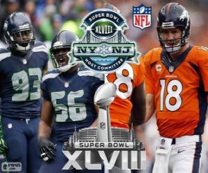 Super Bowl 2014. Seattle Seahawks vs Denver Broncos. MetLife Stadium, New Jersey, on February 2, 2014 puzzle