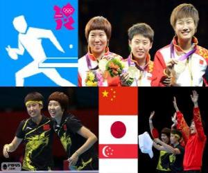 table tennis women's team London 2012 puzzle