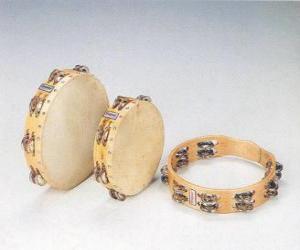 Tambourine, percussion instrument popular and universal puzzle