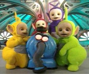 Teletubbies with Noo-noo, the vacuum cleaner that takes care of them puzzle