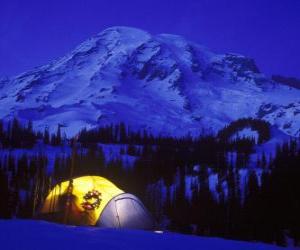 Tent in the mountains for the holidays puzzle