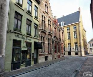 Terraced houses on a street in a town or city puzzle