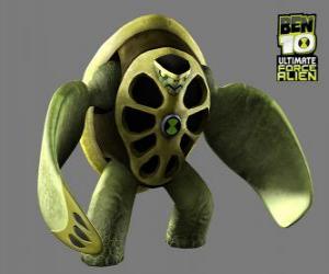 Terraspin, alien turtle which has the power to control the air and tornadoes. Ben 10 Ultimate Alien puzzle