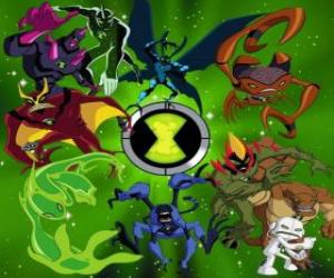 The 10 personalities original Ben 10 aliens puzzle