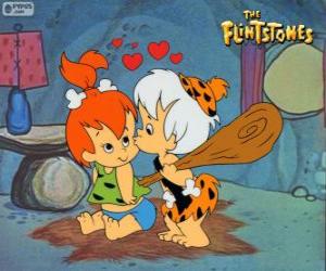 The beautiful babies Pebbles Flintstone and Bam Bam Rubble puzzle