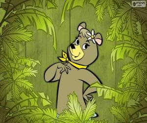 The beautiful  bear Cindy is the girlfriend of Yogi Bear puzzle