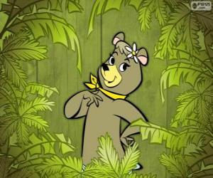 The beautiful  bear Cindy is the girlfriend of Yogi Bear puzzle