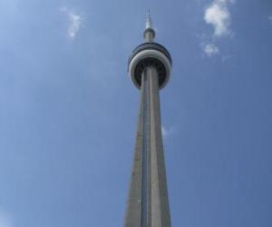 The CN Tower, communications and observation tower with a height of more than 553 meters, Toronto, Ontario, Canada puzzle