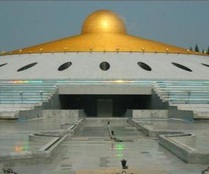 The Dhammakaya Cetiya is a symbol of world peace through inner peace in a  Buddhist parkland and sanctuary located in Thailand puzzle