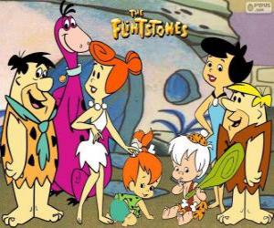 The families of Fred Flintstone and Barney Rubble, main protagonists of the adventures of The Flintstones puzzle