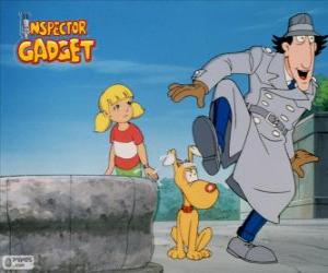 The Inspector Gadget with his niece Penny and her dog Brain puzzle