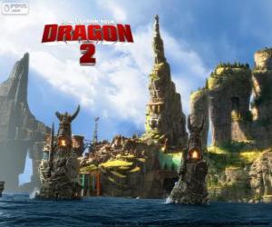 The island of Berk, How to Train Your Dragon 2 puzzle