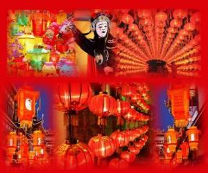 The Lantern Festival is the end of the Chinese New Year celebrations. Beautiful paper lanterns puzzle