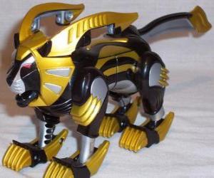 The Lion Zord, Yellow Power Ranger. Ninja Power Rangers puzzle