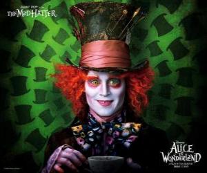 The Mad Hatter (Johnny Depp), a character who helps Alice puzzle