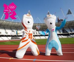 The mascots of the Olympic Games and 2012 London Paralympics are Wenlock and Mandeville puzzle