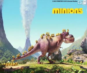 The Minions with the dinosaur puzzle