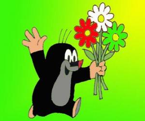 The Mole with a beautiful bouquet of flowers puzzle