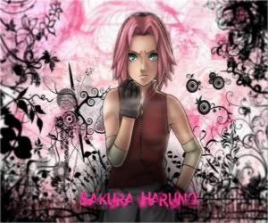 The ninja Sakura Haruno is the only woman in the Group 7 team puzzle