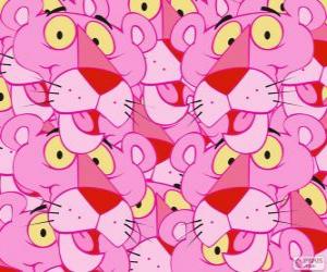 The Pink Panther, a funny cartoon character puzzle