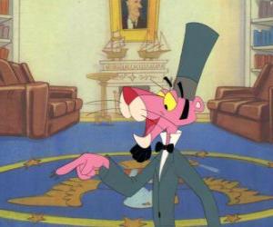 The Pink Panther with an elegant dress puzzle