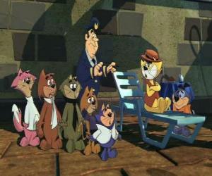 The protagonists of the film Top Cat puzzle