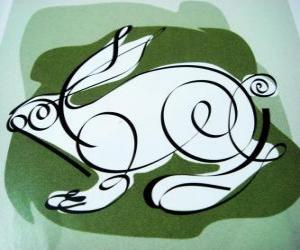 The rabbit, the rabbit sign, the Year of the Rabbit. The fourth animal in the Chinese horoscope puzzle