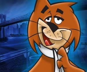 The seductive cat Fancy-Fancy with his white scarf around his neck puzzle