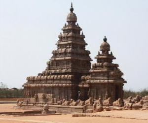 The Shore Temple over looks the Bay of Bengal and is built with blocks of granite, Mahabalipuram, India puzzle