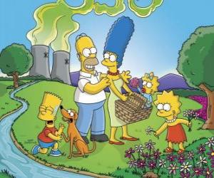 The Simpson family on a picnic day puzzle