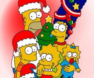 The Simpsons wishing you a Merry Christmas puzzle