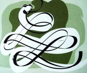 The Snake, the sign of the Snake, Year of the Snake. The sixth of the Chinese horoscope signs puzzle