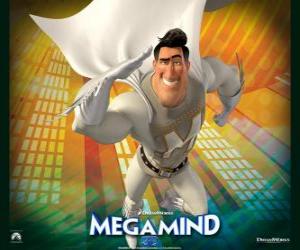 The superhero Metro Man is the rival of the supervillain Megamind puzzle