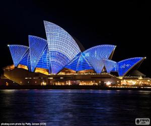 The Sydney Opera House at night puzzle