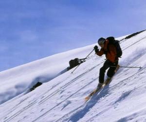 The Telemark ski is a technique that was born in 1825, considered the father of modern skiing puzzle