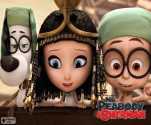 The three protagonists of the film Mr. Peabody and Sherman puzzle