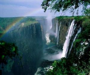 The Victoria Falls on the Zambezi River on the border of Zambia and Zimbabwe puzzle