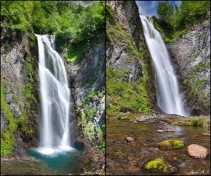 the waterfall of Saut deth Pish, between 25 and 30 meters high the Val d'Aran, Catalonia, Spain. puzzle