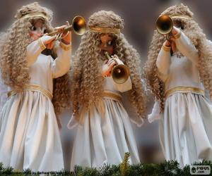 Three angels playing the trumpet puzzle