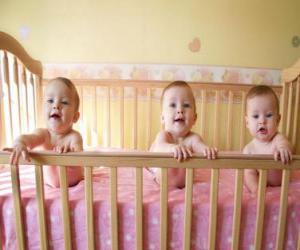 Three babies in a crib puzzle