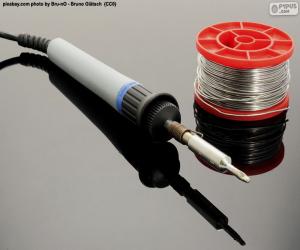 Tin electric soldering iron puzzle